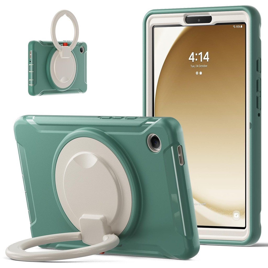 Ốp Lưng Dành Cho Samsung Tab A9 8.7 X110 A9 + A9 Plus 11 "S6 Lite P610 10.1 T510 S9 / S8 + / S7plusS6 10.5" T860 S5e 2019 T720 A7 10.4 '' A 8.0 2019 T290 360 Xoay Tay Cầm Chân Đế Chống Sốc