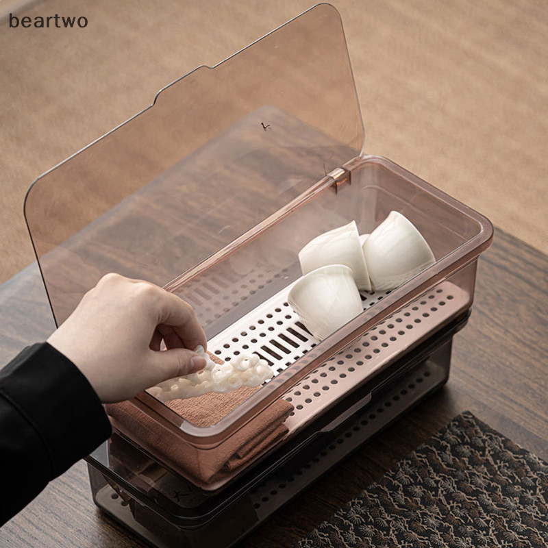 < Beartwo > Hộp Bảo Quản Bộ Đồ Ăn Đũa Thoát Nước Hộ Gia Đình Chống Bụi Chop Ống Thìa Nhà Bếp Có Nắp Đũa Lồng Đẹp