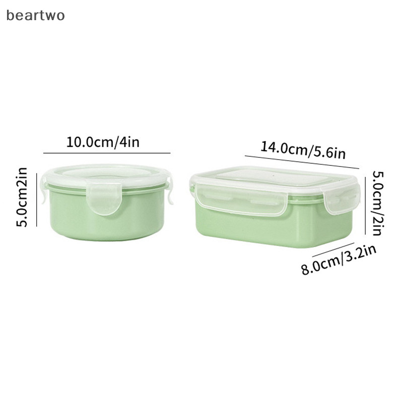 < Beartwo > Tủ Lạnh Mini Crisper Hộp Cơm Trưa Nhỏ Nhựa Kín Hơi Bình Bảo Quản Hộp Tròn Nhà Bếp Cách Nhiệt Hộp Cơm Trưa Hộp Đựng Đồ Ăn Nhẹ Đẹp