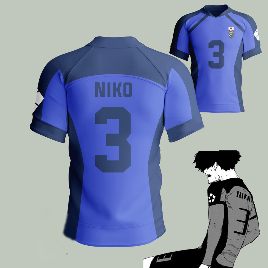Jersey Anime Cosplay Blue Lock Team Eleven Chigiri Hyoma xu hướng Áo thun ngắn tay in 3D