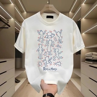 Áo thun nam Gksss tay ngắn thiết kế mới với áo sơ mi ngắn tay cổ tròn cotton nguyên chất in hình