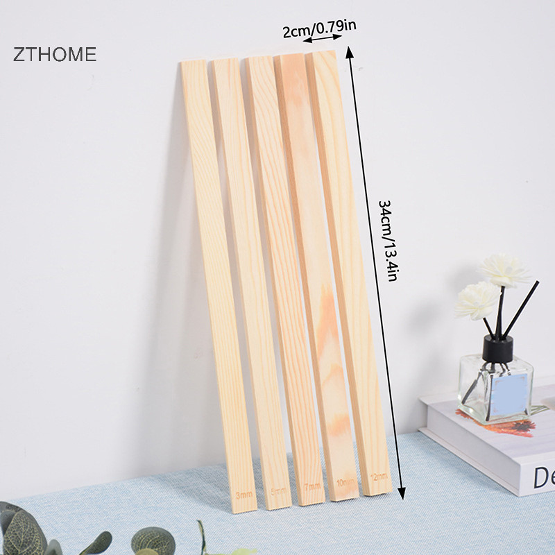 Zthome 10 Cái 3 / 5 / 7 / 10 / 12MM Gốm Đất Sét Ban Hướng Dẫn Thông Dải Gỗ Thước Dụng Cụ Gốm Đất Sét Cán Cắt Gỗ Hướng Dẫn Đường Sắt HOT