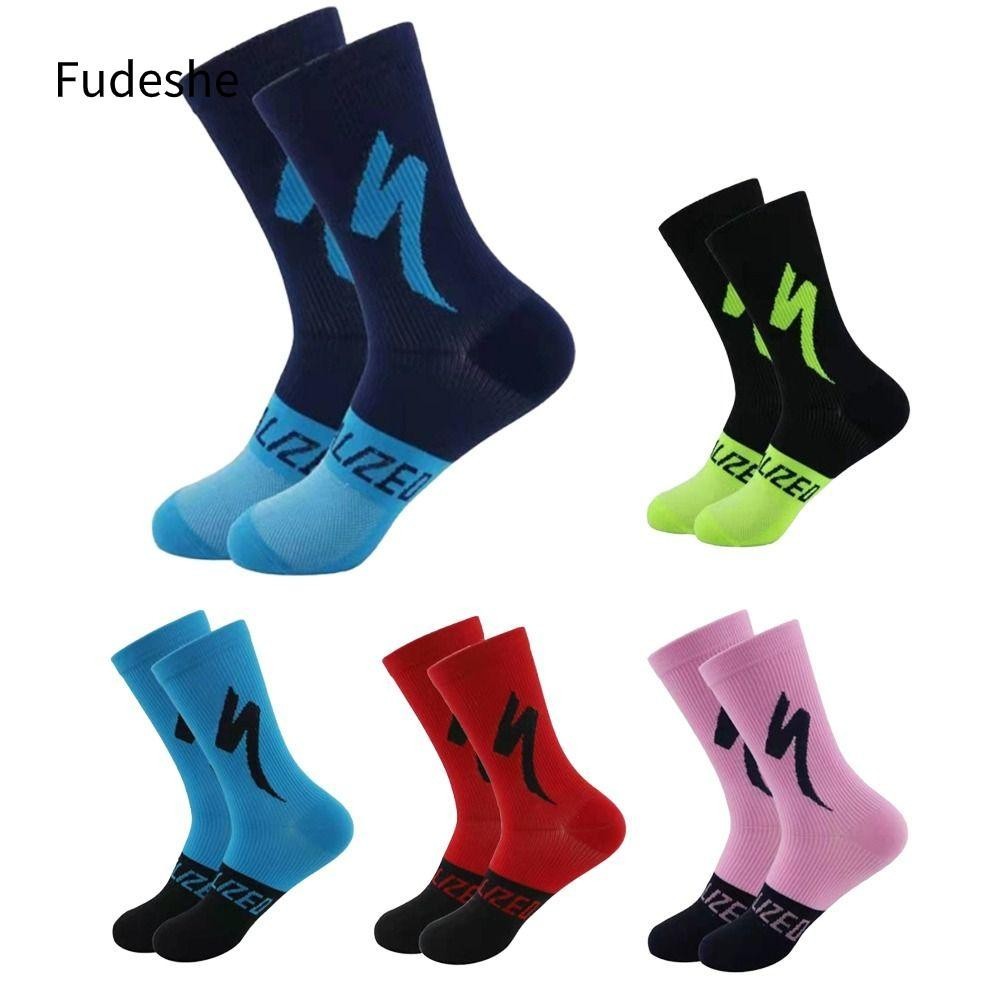 Fudeshe 1 Đôi Tất Đi Xe Đạp, Tất Đi Xe Chất Lượng Cao, Phụ Kiện Ngoài Trời Chuyên Nghiệp Chống Mùi Tất Bóng Đá Chống Mài Mòn Cho Nam Nữ