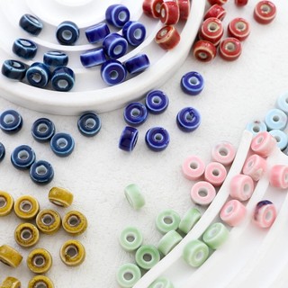 Hạt tròn gốm sứ diy in cổ điển Hạt rời trang sức thủ công vòng tay vòng cổ bông tai chuỗi hạt Vật liệu phụ kiện
