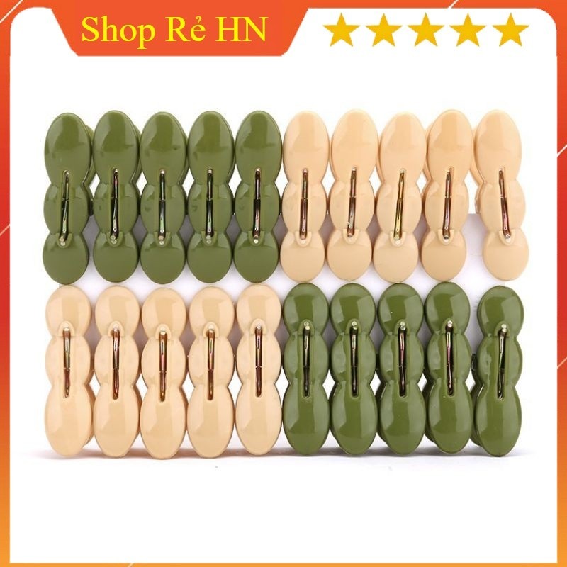 Combo 20 Kẹp quần áo củ lạc , Vỉ 20 chiếc kẹp phơi đồ tiện ích.