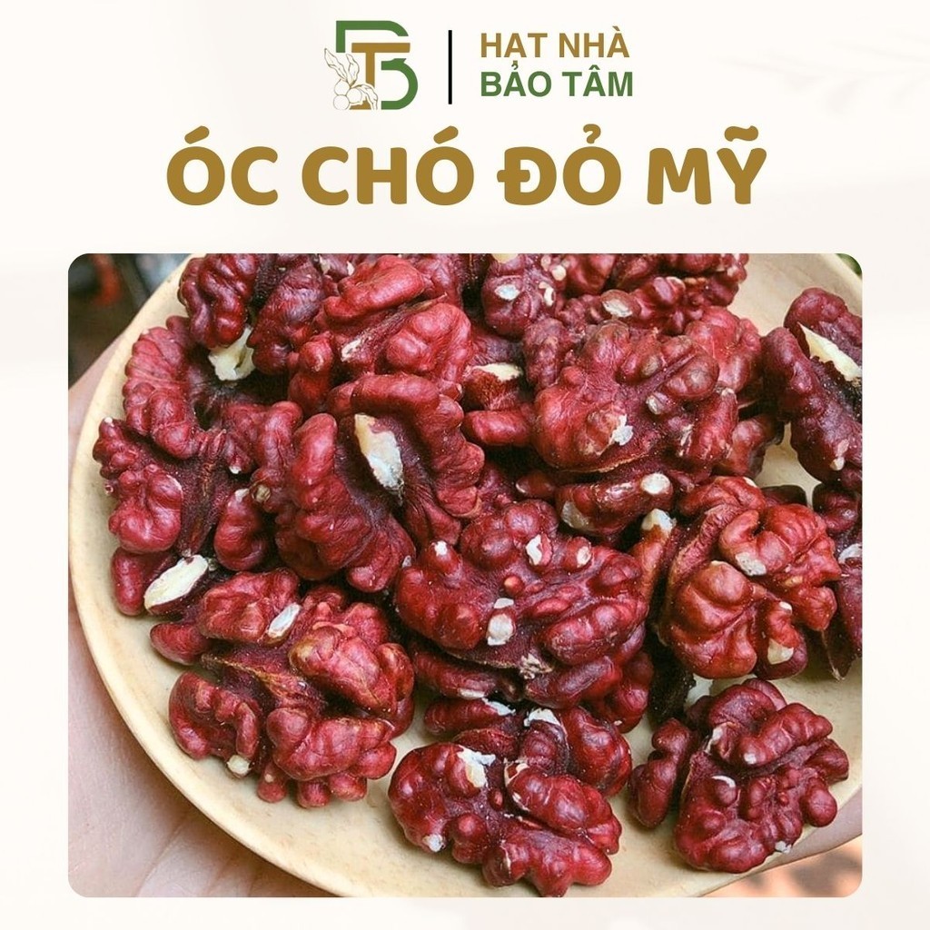 Nhân Óc Chó Mỹ Đỏ Hạt Tự Nhiên , Không Chất Bảo Quản - Xưởng Hạt Dinh Dưỡng Bảo Tâm