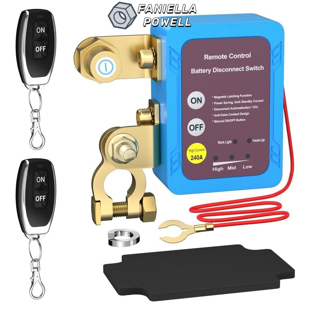 Công tắc cắt pin FANIELLAPOWELL, Phụ kiện ô tô Công tắc ngắt kết nối pin 12V, 240A bền bỉ với công tắc điều khiển ô tô điều khiển từ xa