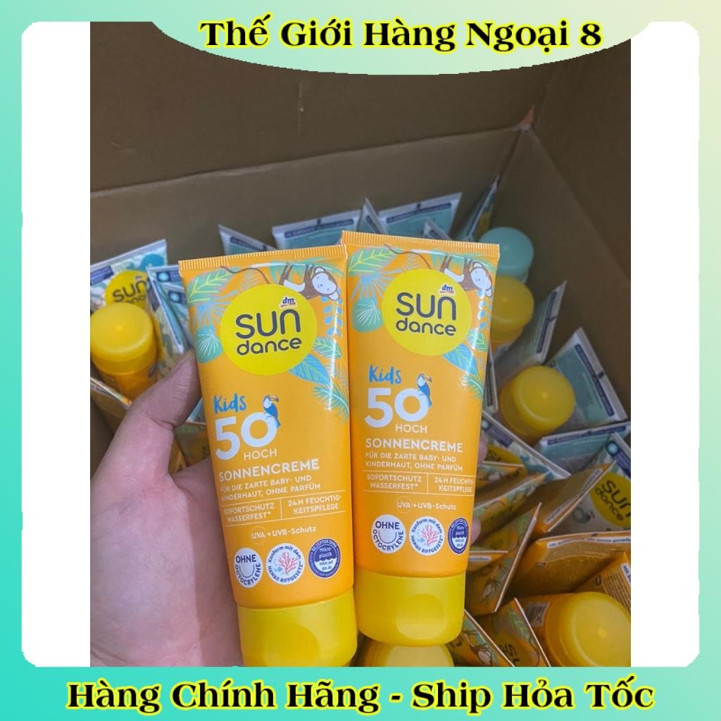 Kem chống nắng cho bé Sundance Kids SPF 50 an toàn với trẻ sơ sinh của Đức -Date mới Đủ Bill