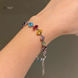 Julyhot Bé Gái Màu Vòng Tay Pha Lê Lấp Lánh Lắc Tay Cho Nữ Đẹp Phong Cách Baroque Đá Vòng Tay Massivedeals