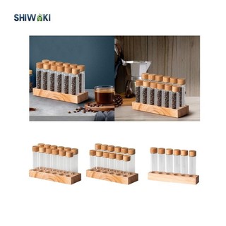 Ống nghiệm thủy tinh có chân đế có nắp kín khí Hộp đựng hạt cà phê cho khay đựng thức ăn