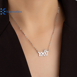 Kudosation Cá Tính Vương Miện Năm Sinh Vòng Cổ Ngày Đặc Biệt Năm Số Vòng Cổ Cho Nữ Năm 1980 Đến 2019 Sinh Cổ Trang Sức Thời Trang