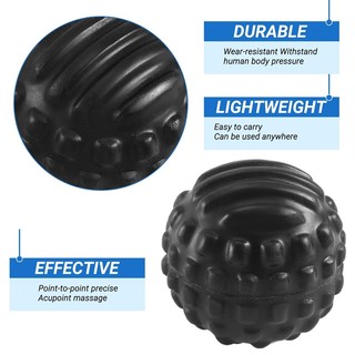 Pu Foam Bump Fascia Ball Thư giãn cơ bắp Bóng Massage thể dục Chống thấm nước và dễ làm sạch Bóng chăm sóc sức khỏe-Đen