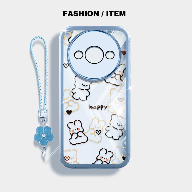 Ốp điện thoại kiểu YBD INS cho Redmi A3 Xiaomi POCO C61 4G Vỏ mềm trong suốt họa tiết gấu bông dễ thương
