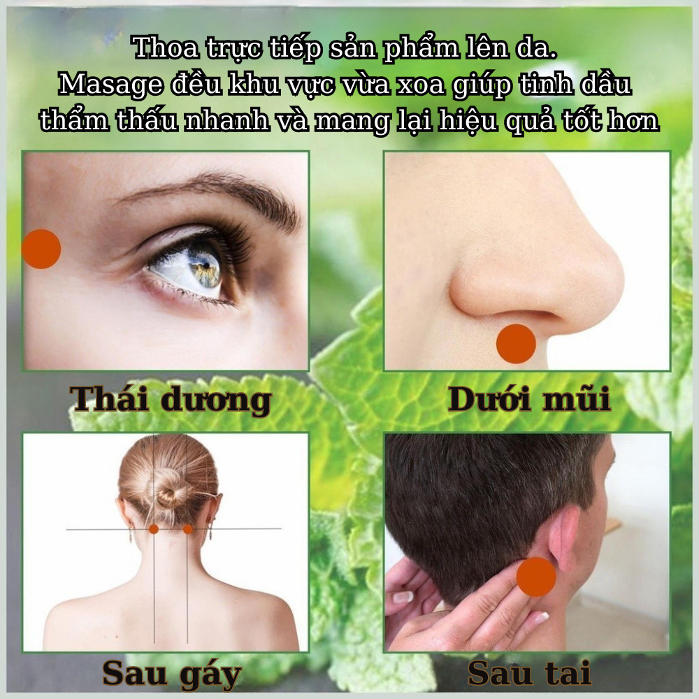 Dầu Bạc Hà 12ml Dạng Lăn Tinh Dầu Gió Bạc Hà Nguyên Chất Giúp Giảm Đau, Ngủ Ngon Và Giảm Nhức Mỏi