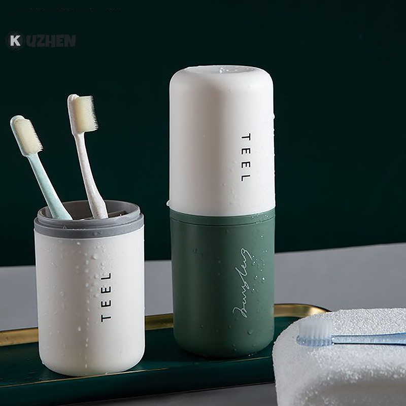 Kuzhen 1 Hộp đựng bàn chải đánh răng di động Phụ kiện phòng tắm Hộp kem đánh răng Du lịch ngoài trời Cắm trại Bàn chải đánh răng Hộp đựng đồ HOT