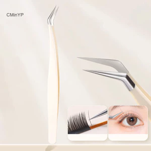 Kẹp nối mi CMinYP Kẹp mở rộng bằng thép không gỉ Siêu cứng Nhíp có độ chính xác cao có đầu sợi Dụng cụ trang điểm vinh quang