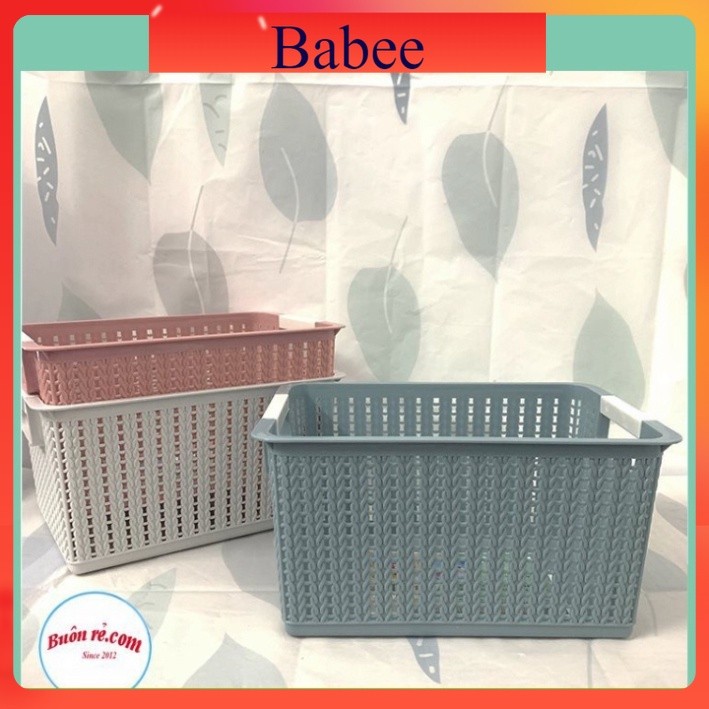 Combo 2 Rổ đan mây đựng đồ đa năng size Trung (3415-2) Việt Nhật -Giỏ đan đựng quần áo, dụng cụ nhà bếp br01262 Babee