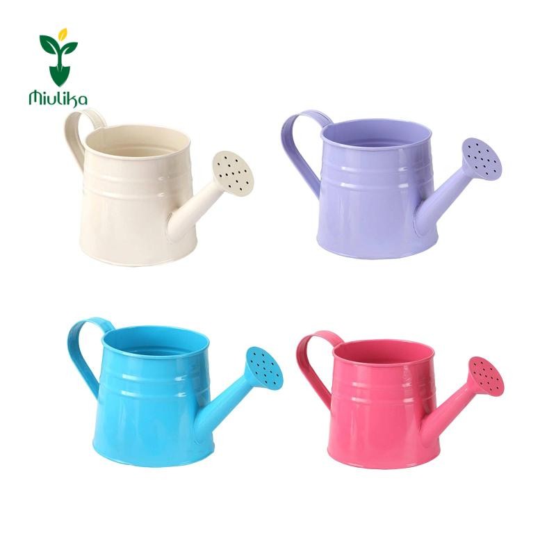 Bình tưới nước bằng kim loại Mini Miulika, Chậu trồng cây, Hộp đựng hoa mộc mạc đa năng 9.6x4.5