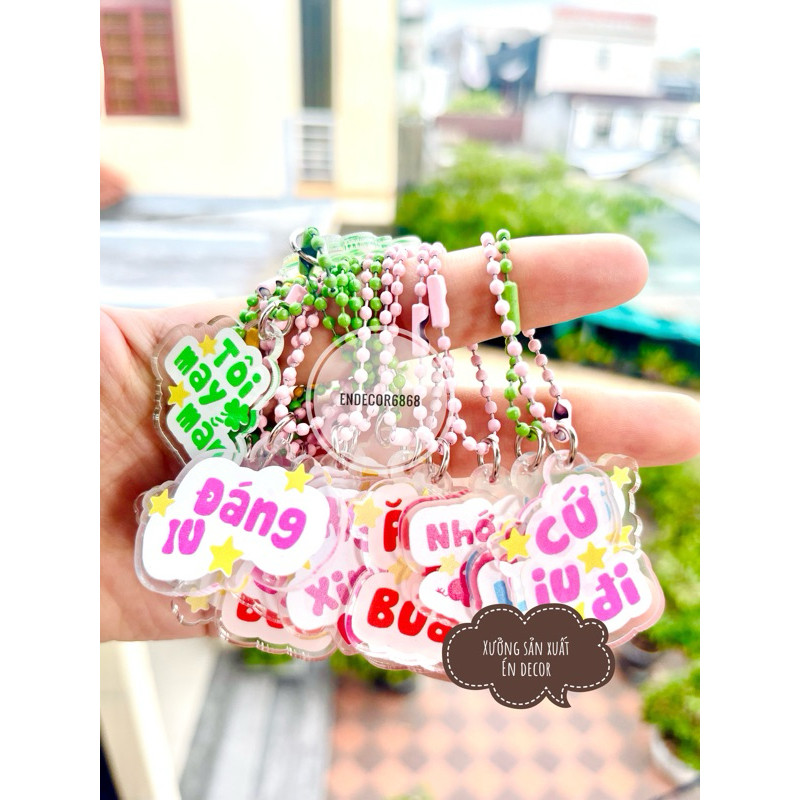 Móc khoá Lời Nhắn Nhủ cute in theo yêu cầu - Xưởng quà tặng Sango