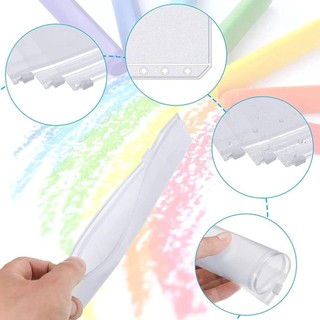 YSANH 6 Túi Chất Kết Dính 6 Lỗ, Túi Chất Kết Dính Dây Kéo PVC A6, Túi Hóa Đơn Chống Thấm Nước Trong Suốt Tiết Kiệm Thử Thách Túi Chất Kết Dính
