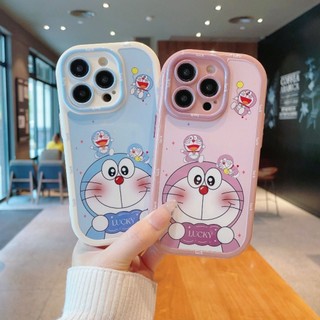 Ốp điện thoại Doremon đơn giản và phong cách cho iPhone 16 / 15 / 14 / 13 / 12 / X / 7 / 11 / Plus / pro Max Vỏ bảo vệ phồng mờ mềm bền chống rơi