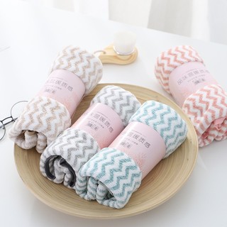 Khăn mặt cotton lông cừu hàn quốc siêu mềm thấm hút tốt khăn lau tay kẻ sọc 50x35cm #A19