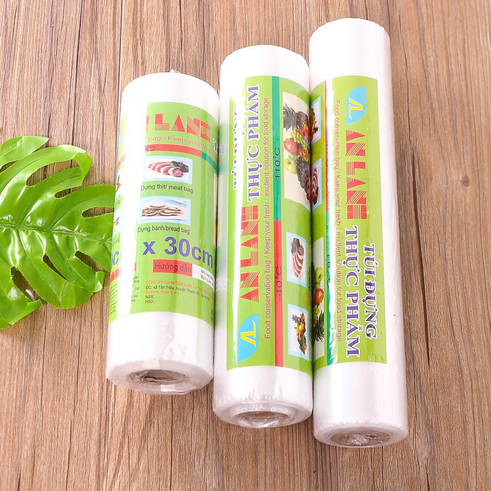 Túi đựng thực phẩm, bọc đồ ăn tự hủy sinh học An Lành an toàn trong suốt nhiều kích thước FE123