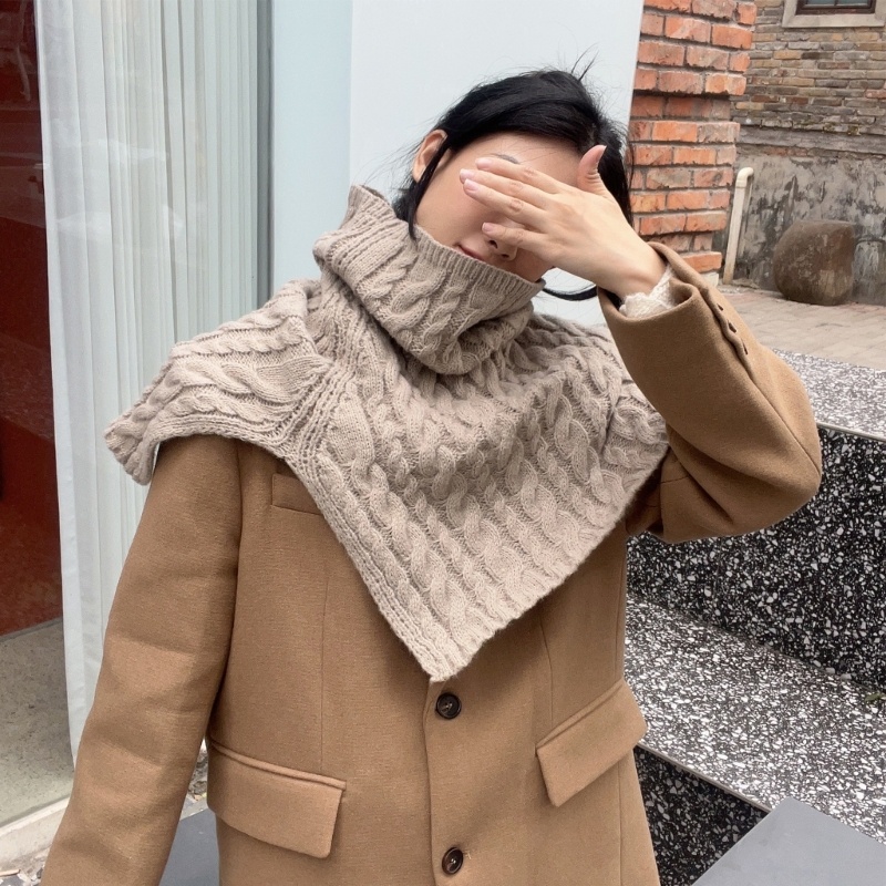 Dasbsug Khăn choàng dệt kim Khăn quàng cổ Khăn quàng cổ ấm áp Khăn quàng cổ thời trang có thể tháo rời chống gió dệt kim cổ tròn Khăn quàng cổ