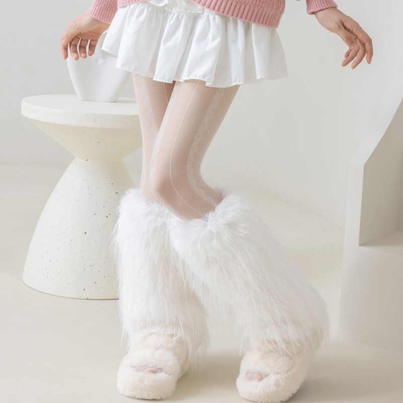 Woke Ladies Elegant Furry Plush Leg Warmers cho thời tiết lạnh và lớp sành điệu