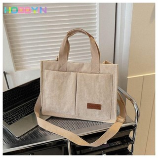 HOBBYIN Túi Tote, Túi đeo vai vải nhung dung tích lớn nhiều túi, Túi đeo vai vải nhung có tay cầm hàng đầu sành điệu
