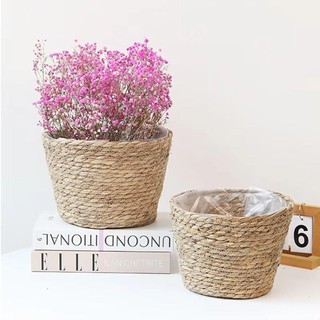 1 Cái Giỏ Chậu Hoa, Cho Sân Vườn Sân Vườn Giỏ Trồng Cỏ Dệt Hoa, Rơm Mây Trang Trí Nội Thất Mini / S / M / L Giỏ Hoa Dệt