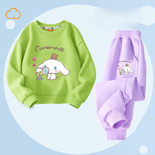 Bộ áo Hoodie và quần chạy bộ hai mảnh Cinnamonroll dễ thương dành cho bé gái Trang phục mùa xuân thu hợp thời trang cho trẻ em