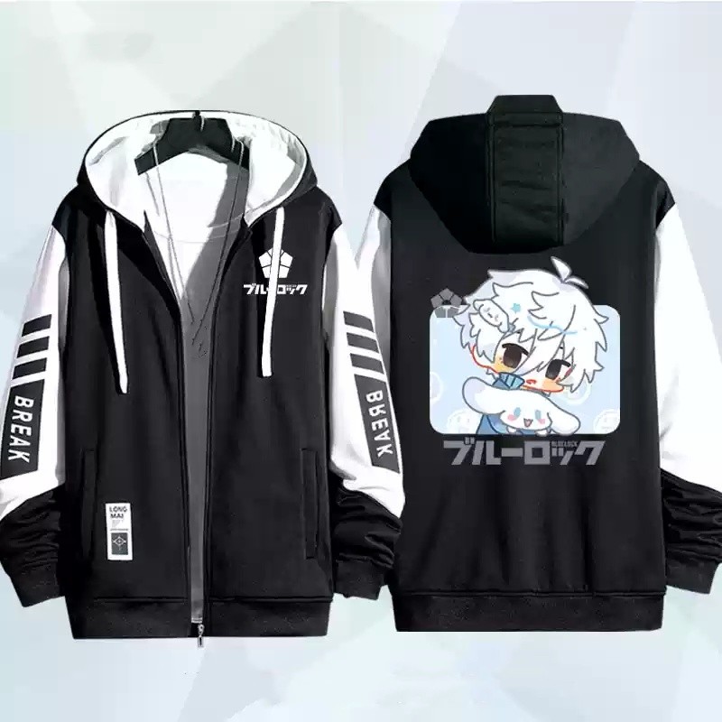 Lật Xanh Khóa Bachira Meguru Chigiri Hyoma Nagi Seishiro Áo Dây Kéo Áo Khoác Áo cardigan Áo Len Cosplay