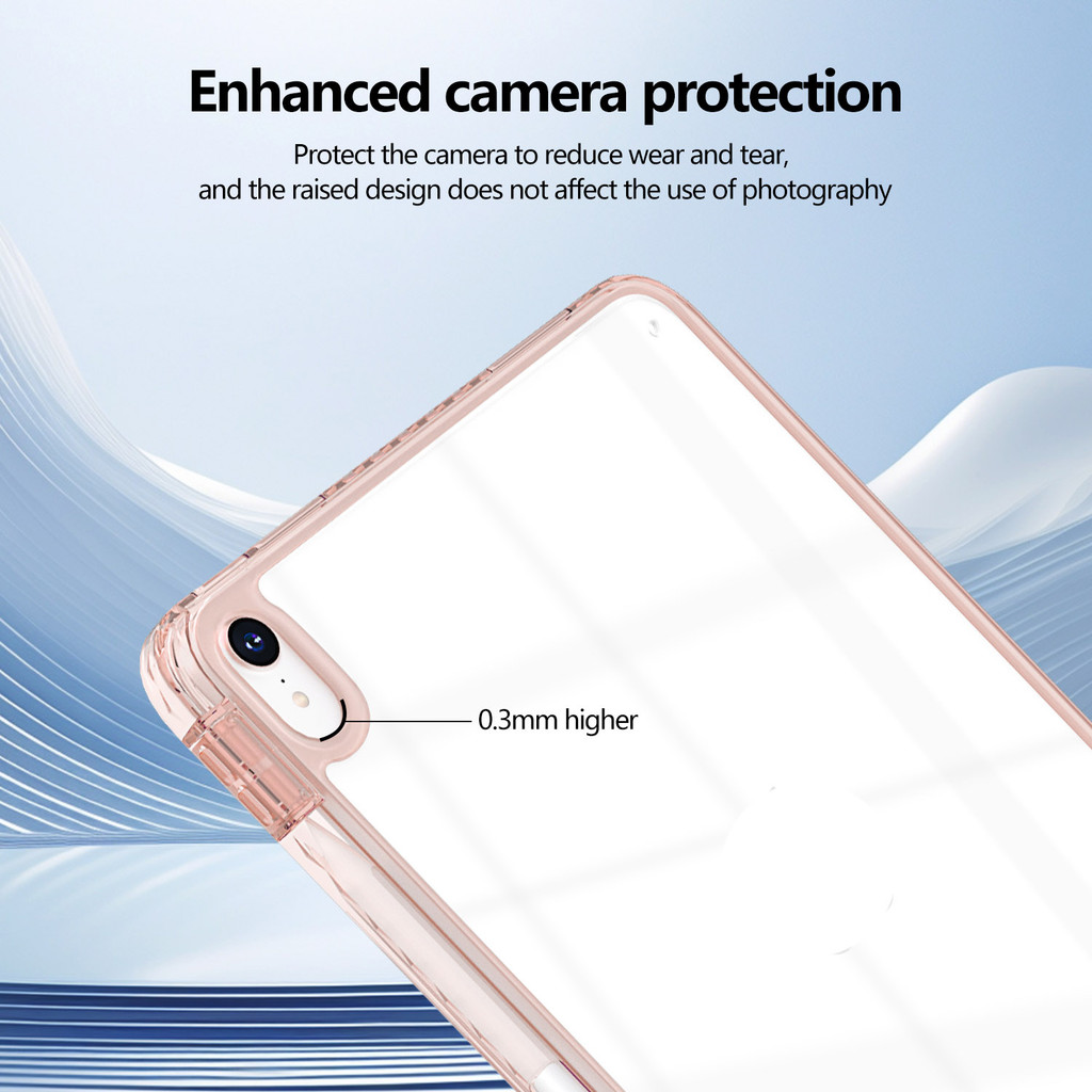 Ốp Lưng Cứng Trong Suốt Cho IPad 7 8 9 10th 11th A16 Air3 Air4 Air5 Air6 10.9 "Pro10.5 Pro11 Pro12,9 2018 Air M2 Pro M4 11 13 2024 Có Khe Cắm Bút Chì