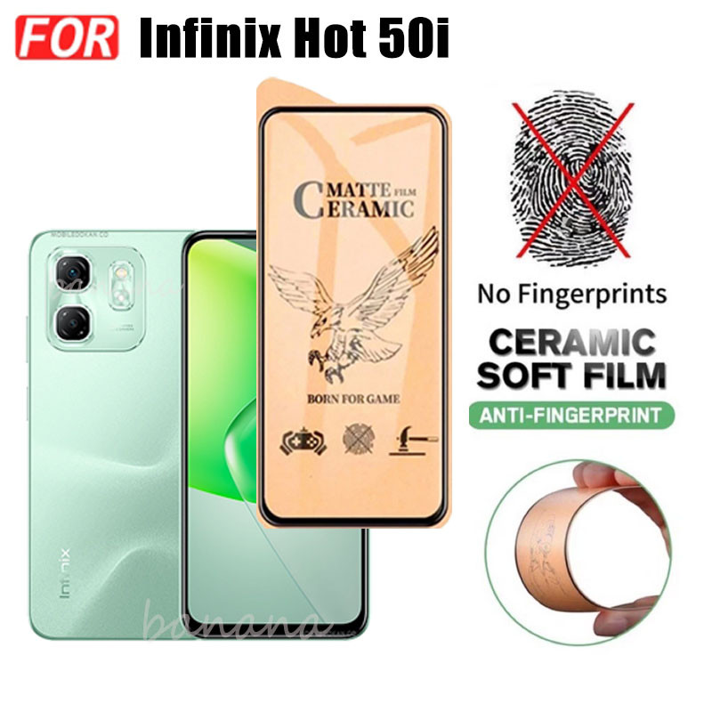 Kính cường lực gốm 3 TRONG 1 Infinix Hot 50i cho Infinix Hot 50 4G 5G Hot 40i 40 Pro Ống kính máy ảnh Kính bảo vệ màn hình và phim mặt sau