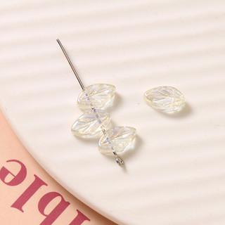 Phụ kiện DIY bằng nhựa mini lấp lánh AB, lỗ ngang, lá, bông tai, kẹp tóc, vật liệu ốp điện thoại bán buôn