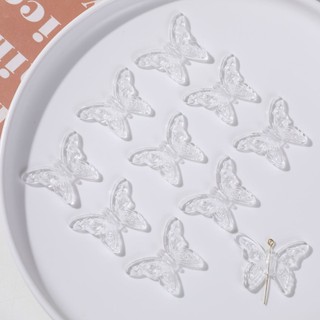 Phong cách Nhật Bản, bông tai DIY hình bướm xuyên thấu 3D trong suốt bằng acrylic, dây chuyền điện thoại cho phụ nữ, bán buôn vật liệu
