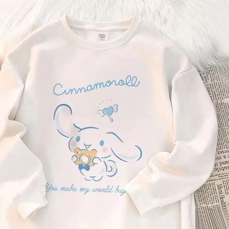 2024 Sanrio cinnamoroll trùm đầu áo cho trẻ em ấm áp và dễ thương mùa thu-mùa đông trang phục