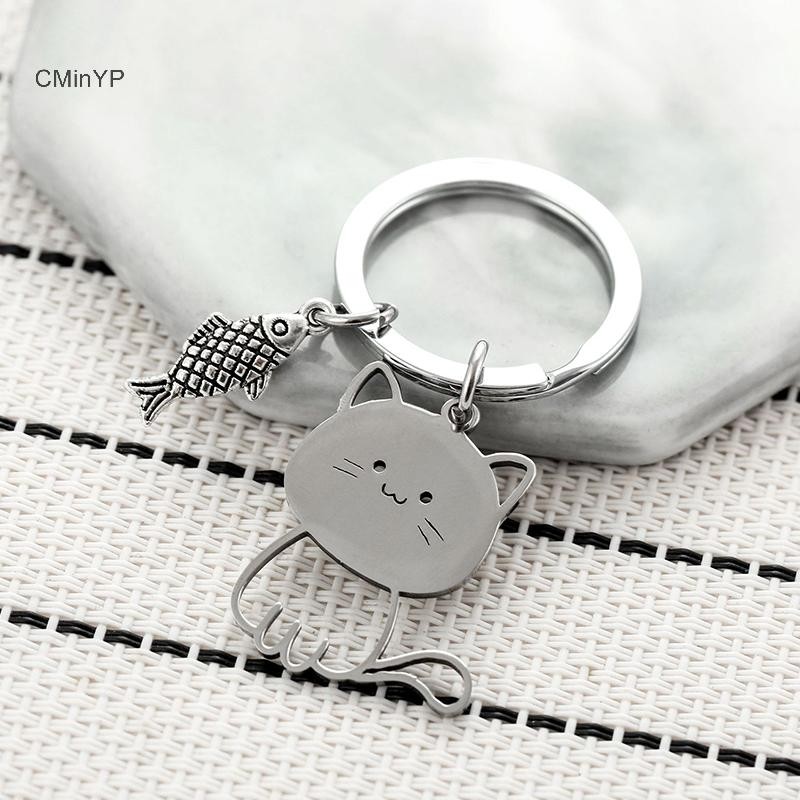 Cyp Vui Hoạt Hình Cá Móc Khóa Túi Cặp Đôi Tình Nhân Thép Không Gỉ Móc Khóa Đáng Yêu Mặt Dây Chuyền Ngày Lễ Valene Vinh Quang Món Quà Trang Sức