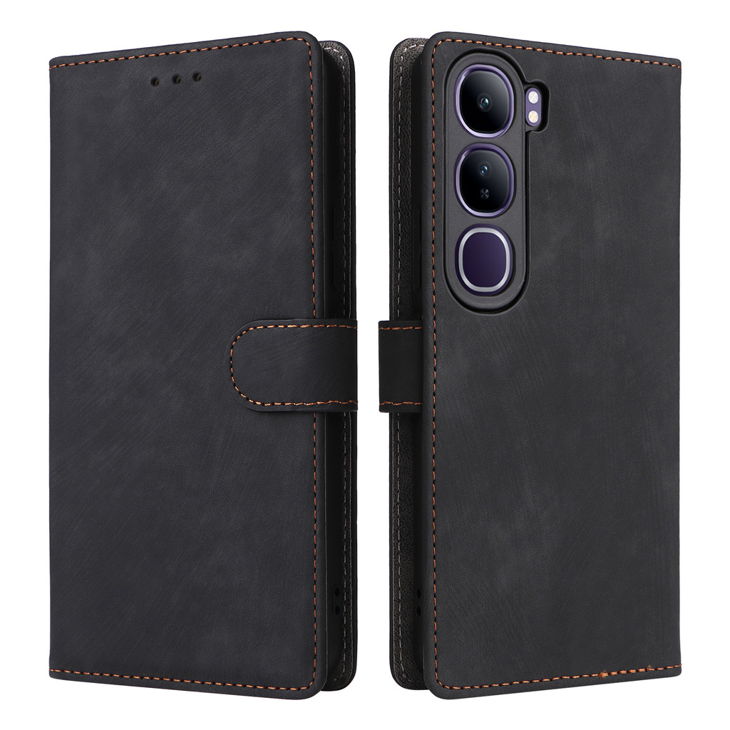 Vivo V40 Lite 5G 2024 Flip Matte Leather Case cho Vivo V40 Lite V40E V40Lite LiteV40 VivoV40Lite Pro 4G 5G Vỏ điện thoại Ví da PU Vỏ bảo vệ chống sốc