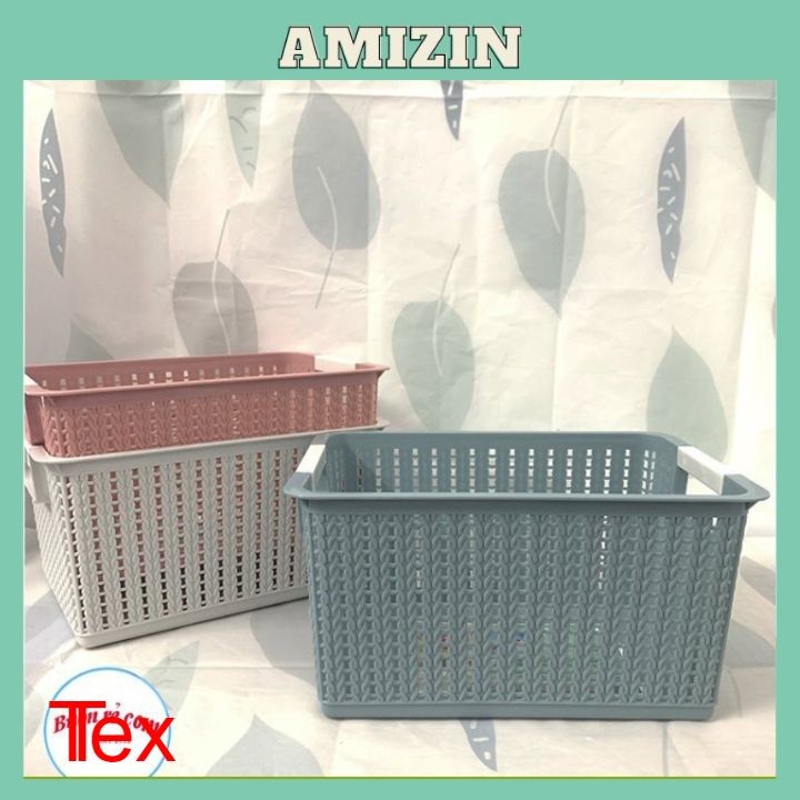 Rổ đan mây đựng đồ đa năng 3 size nhựa Việt Nhật (3415), Giỏ đựng quần áo, dụng cụ nhà bếp -br01262