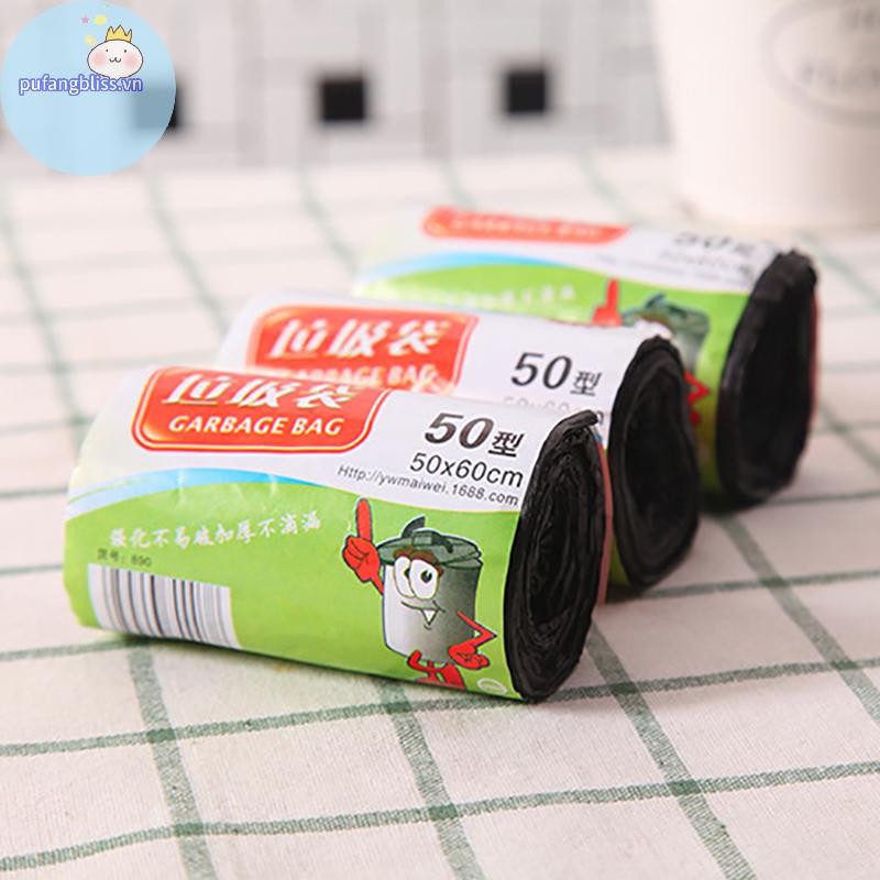 Pufangbliss 1 Cuộn 50 * 60cm Túi Đựng Rác Một Màu Dày Tiện Lợi Môi Trường Túi Đựng Rác Nhựa Dùng Một Lần Túi Nhựa Đen Rác VN