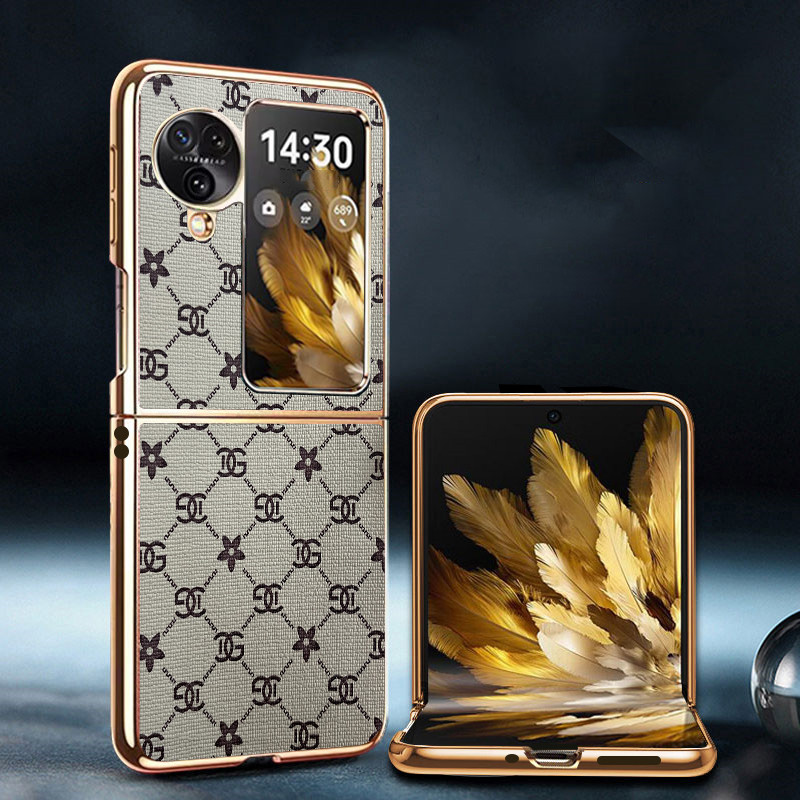 Ốp YJD Cho OPPO Find N3 Flip N2 Flip Sang Trọng Da Tốt Mạ Điện Cạnh Chống Sốc Ốp Điện Thoại
