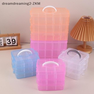 [Dreamdreaming] Hộp đựng đồ trang sức bằng nhựa trong suốt 3 lớp Hộp hoàn thiện dung tích lớn Vòng cổ Nhẫn Bông tai Hộp trang trí [zkm]