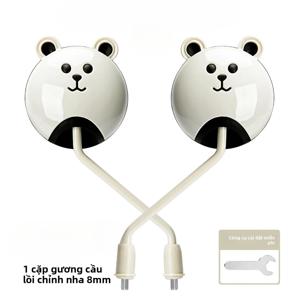 Gương xe máy gấu đáng yêu 1 cặp (8Li) Gương HD Có thể xoay 360 độ -phụ kiện xe cute Chất liệu cao cấp mịn màng - Gương xe máy điện