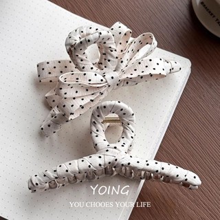 Yoing / Pháp Chấm Bi Nơ Lớn Lấy Kẹp Nữ 2025 Phong Cách Mới Kẹp Cá Mập Phụ Kiện Tóc