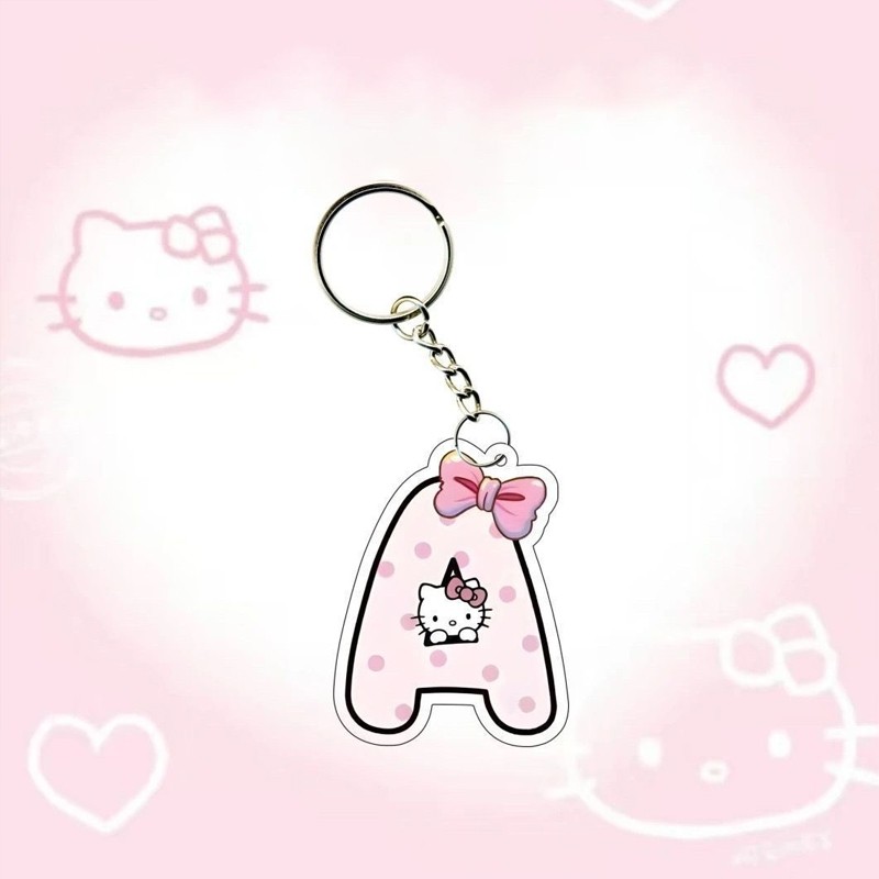 Móc Khóa Chữ Cái Tiếng Anh Hello Kitty - Quà Tặng Sango