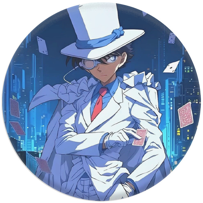 HK1 Thám Tử Lừng Danh Conan Tinplate Huy Hiệu Conan Edogawa Gương Móc Khóa Phụ Kiện Anime Ngoại Vi KH1
