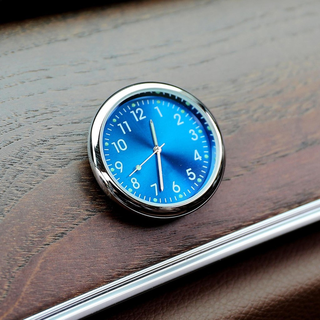 Đồng hồ ô tô Bảng điều khiển phát sáng Air Vent Stick-On Quartz Analog Watch Đường kính 4cm cho xe máy pomervn