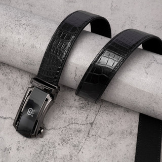 Thắt lưng da cá sấu thật, dây nịt nam Fttleather thắt lưng dây khấc khóa tự động tiện lợi DF94
